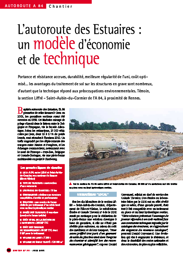 L'autoroute des Estuaires : un modèle d'économie et de technique