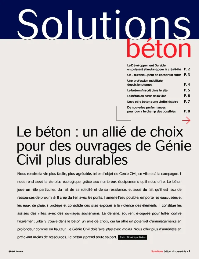 Le béton : un allié de choix pour des ouvrages de Génie Civil plus durables