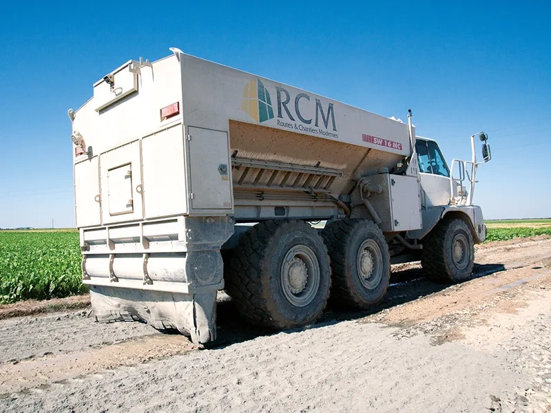 L’épandeur à liant de RCM. 