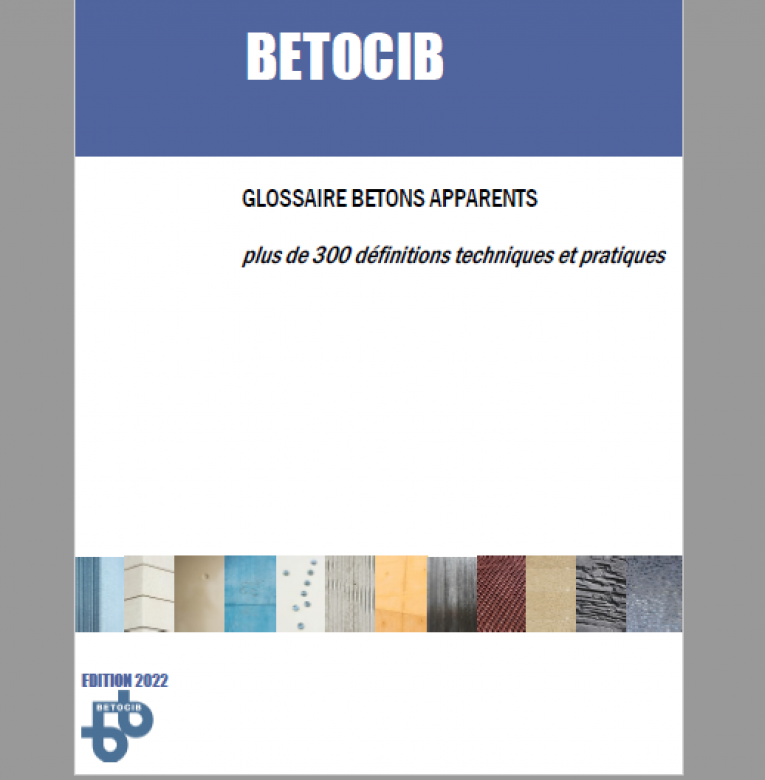 Couverture Glossaire des bétons apparents de bétocib, 2022