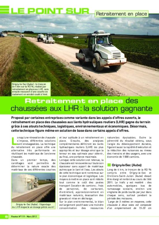 Retraitement en place des chaussées au LHR : la solution gagnante