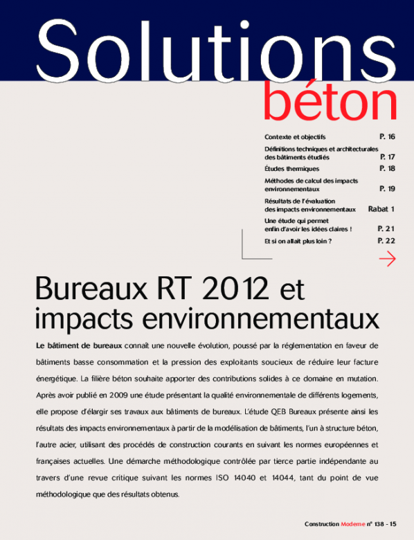 Bureaux RT 2012 et impacts environnementaux